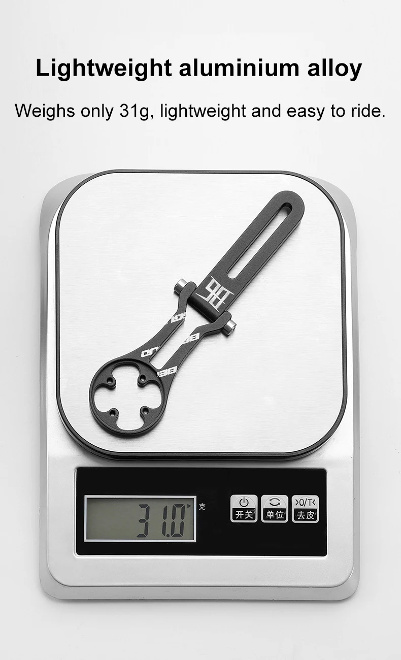 Fahrradcomputer-Halterung aus Aluminiumlegierung, Verstellbare MTB-Rennrad-Tachometer-Lenkerhalterung für Garmin/Cateye/Bryton – Detail 9