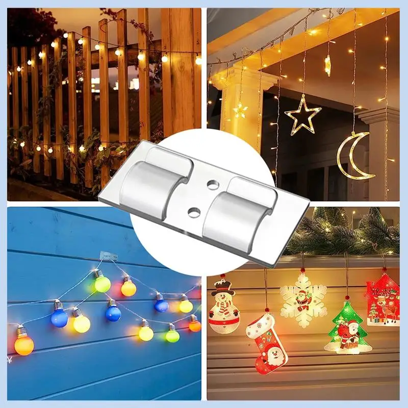 

MLGB-50 PCS Hooks For Outdoor String Light Clips Heavy Duty String Light Hooks Clips Durable Clips Waterproof UV-Resistant
