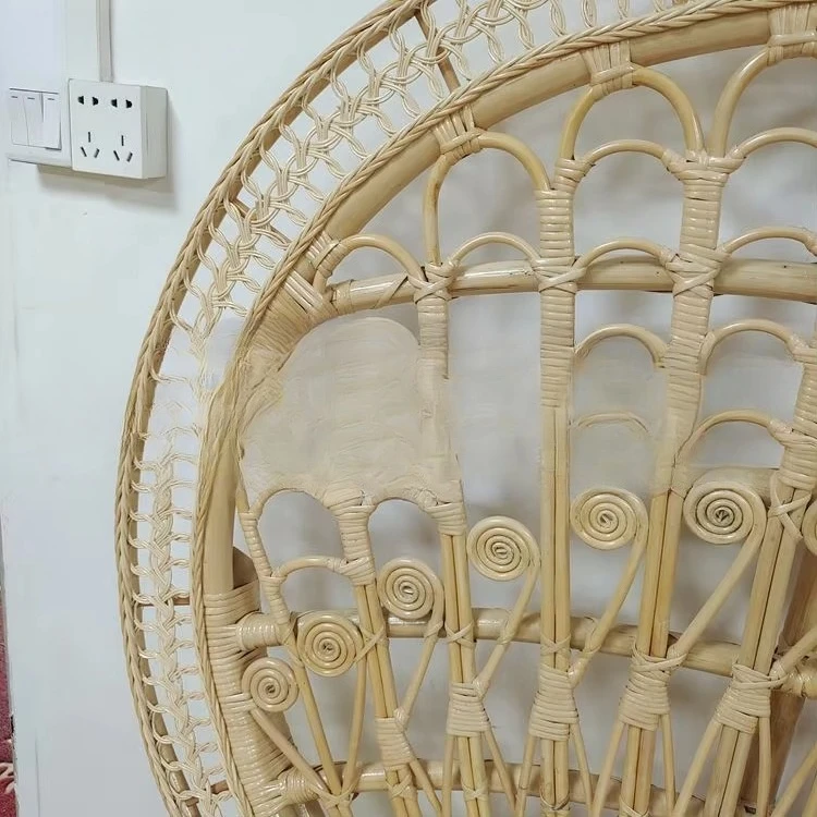 Nordic casual handmade natural rattan rattan art garden peacock chair dining room outdoor living room farmhouse villa use