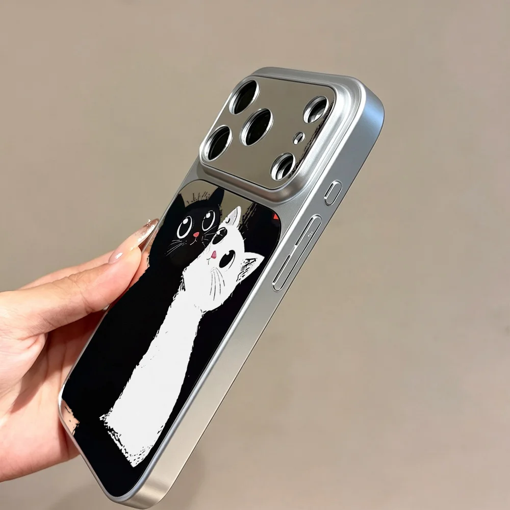 Cute Black Cat Phone Case For iPhone 17 Pro 16 15 13 14 11 12 18 Pro Max Make Up Mirror Shockproof Large Window Soft Cover Funda - view 6