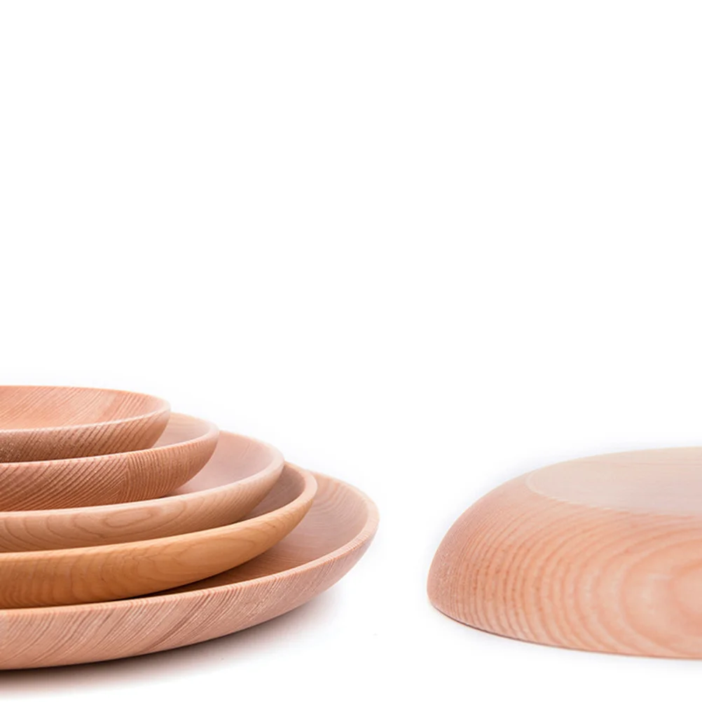 

Ecofriendly Wooden Dinner Plates 18x2cm Sleek Sturdy Round Serving Platter for Dinner Entertaining Holiday Meals
