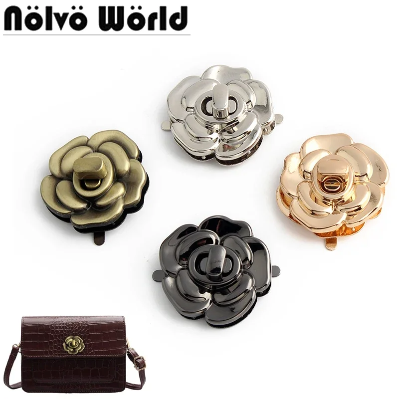 4/10/20Sets Pentagram/Flower Shape Metal DIY Clasp Turn Twist Locks For Shoulder Handbag Bags Purse Clasp Buckle Accessories