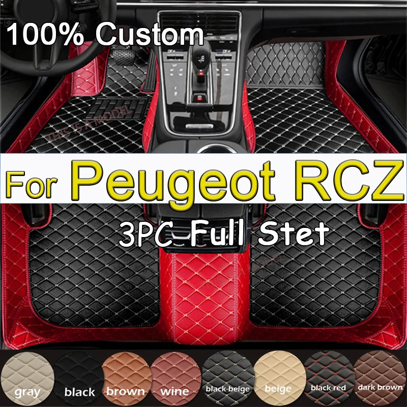 

Car Floor Mats For Peugeot RCZ T75 2009~2015 Luxury Leather Mat Rugs Carpets Durable Pad Set Car Accessories Interior Parts 2010