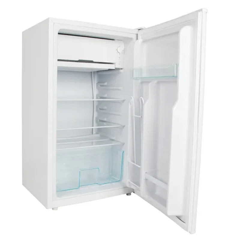 ตู้เย็นตู้เย็นมินิบาร์ประหยัดพลังงานขนาดกะทัดรัดสําหรับบ้านและโรงแรม: ประตูเดียวพร้อมไฟ LED