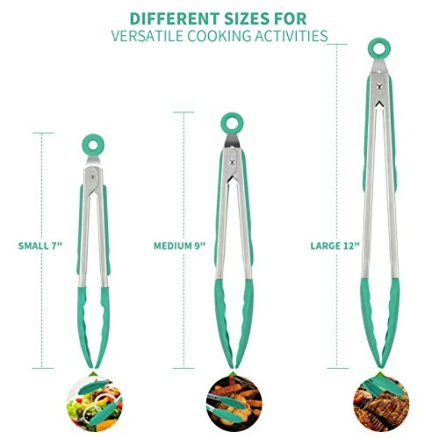 حصيرة خبز سيليكون معكرون مقاومة للحرارة 446 درجة فهرنهايت ومجموعة ملقط مطبخ من السيليكون المقاوم للحرارة 600 درجة فهرنهايت (أكوا سكاي) #2