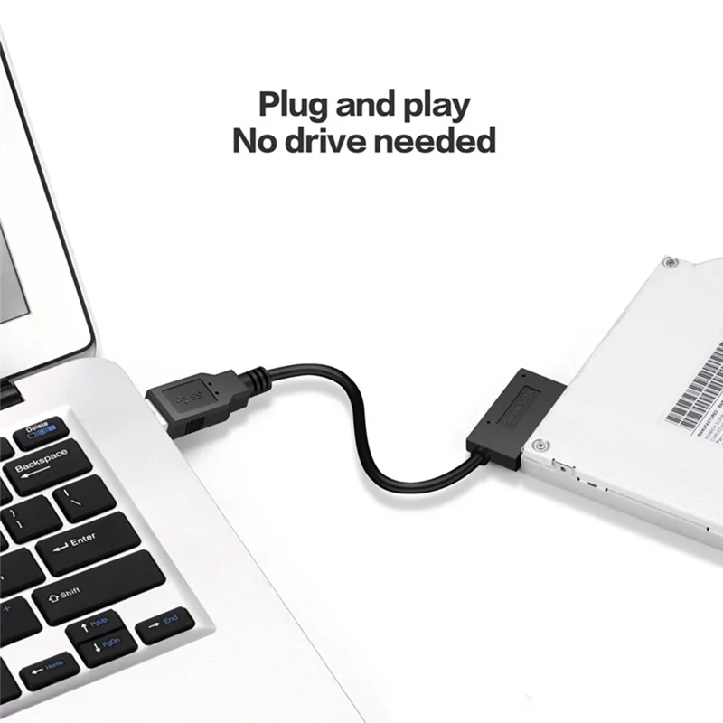 AED5-35CM Adattatore USB PC 6P + 7P CD DVD Rom SATA a USB 2.0 Convertitore Slimline Sata 13 Pin Drive Cavo per PC Laptop Notebook