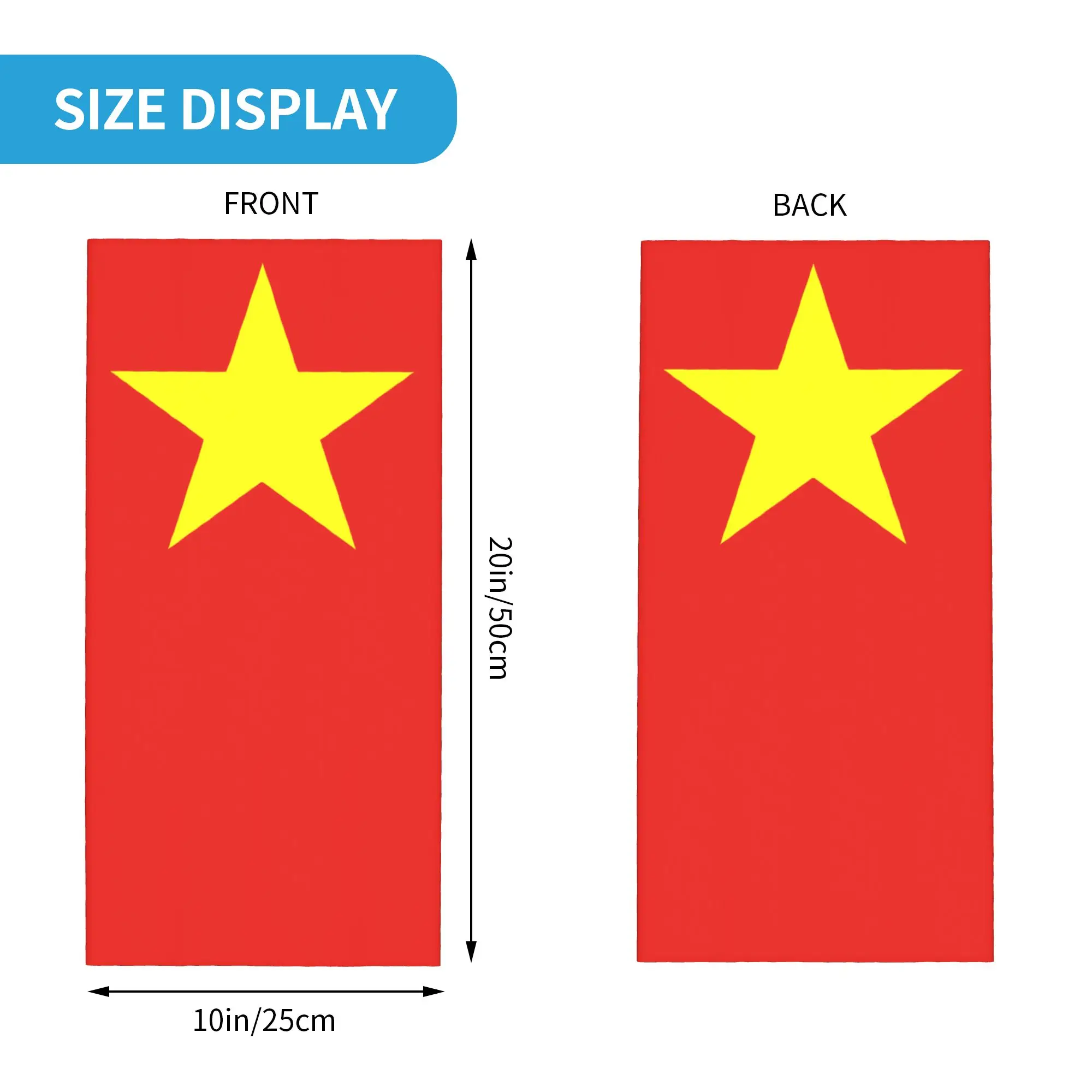 Vietnam Flag Yellow Star Asia Bandana Neck Cover Printed Souvenir Balaclavas Wrap Scarf Multifunctional Cycling Running Adult