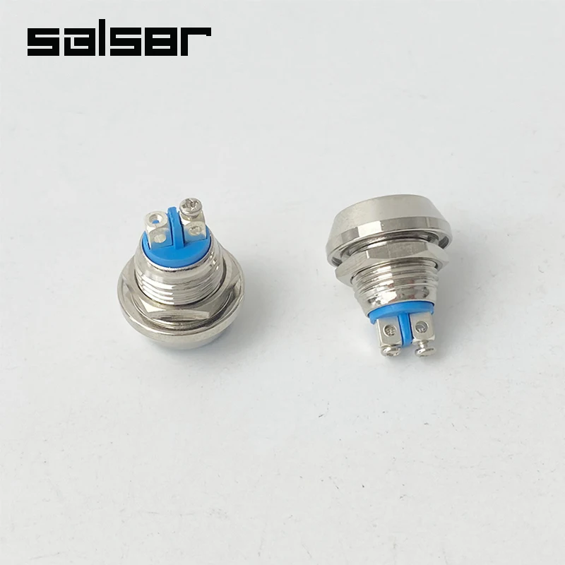 12mm Momemtary Reset Metal Push Button Switch Waterproof Spherical/Ball Round Horn Door Control Two Screws Foot