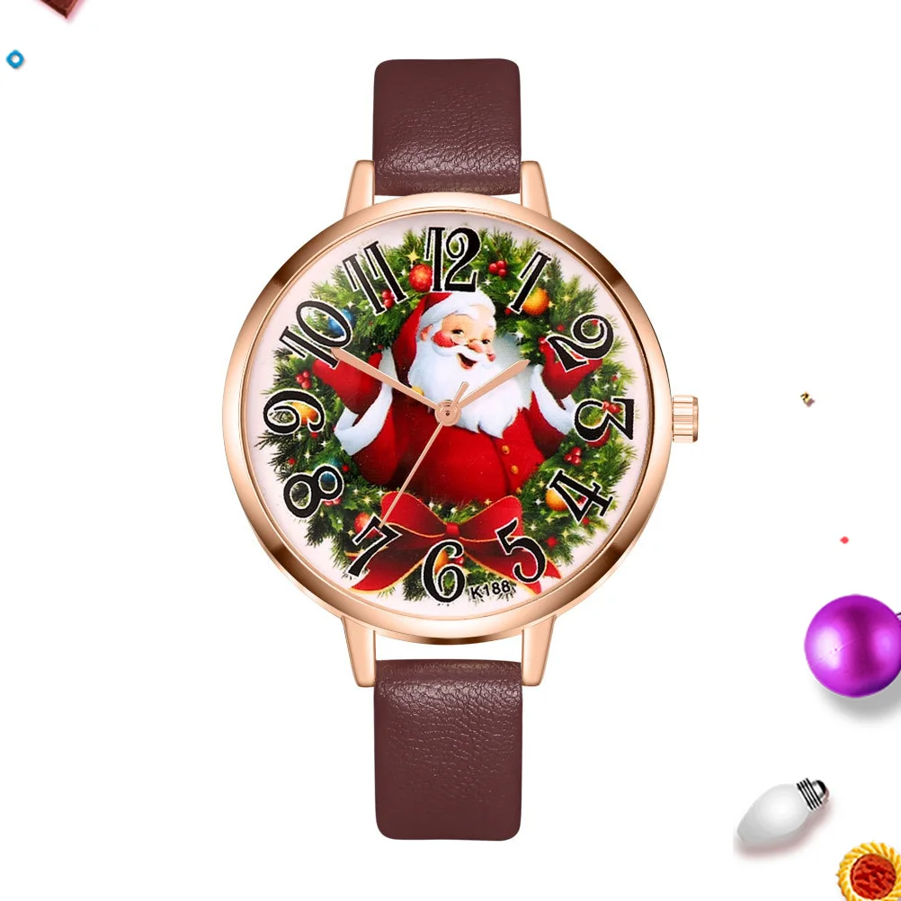 

Womans Watches Ladies Christmas Wrist Women Quartz Santa Wristwatch for Dropshipping Miss