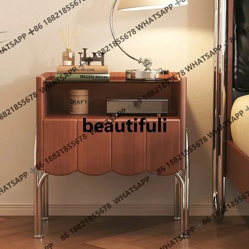 Solid wood bedside table, bedroom household small storage, bedside, locker, new model