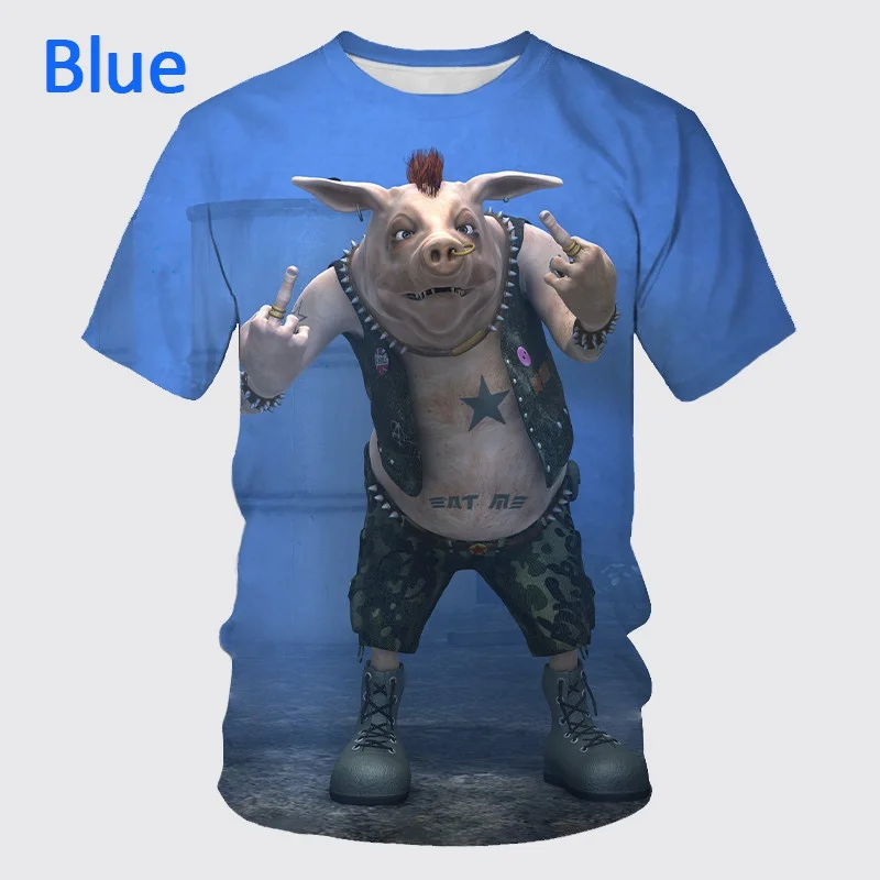 メンズ半袖Tシャツ,3DアニマルプリントTシャツ,カジュアルファッション,ノベルティ