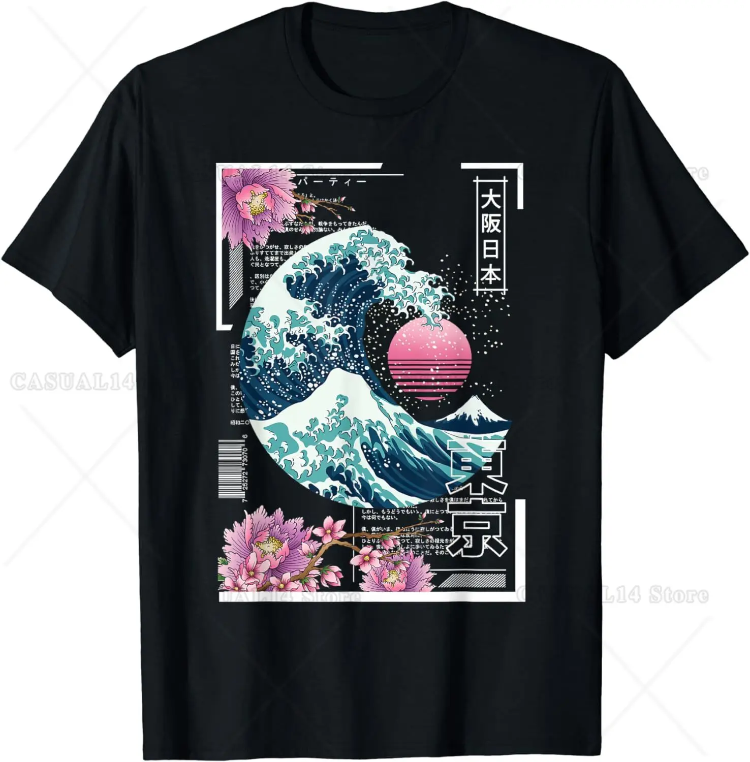 

80s Japan Japanese Great Wave Tokyo 80s T-Shirt Unisex Anime Clothes COTTON