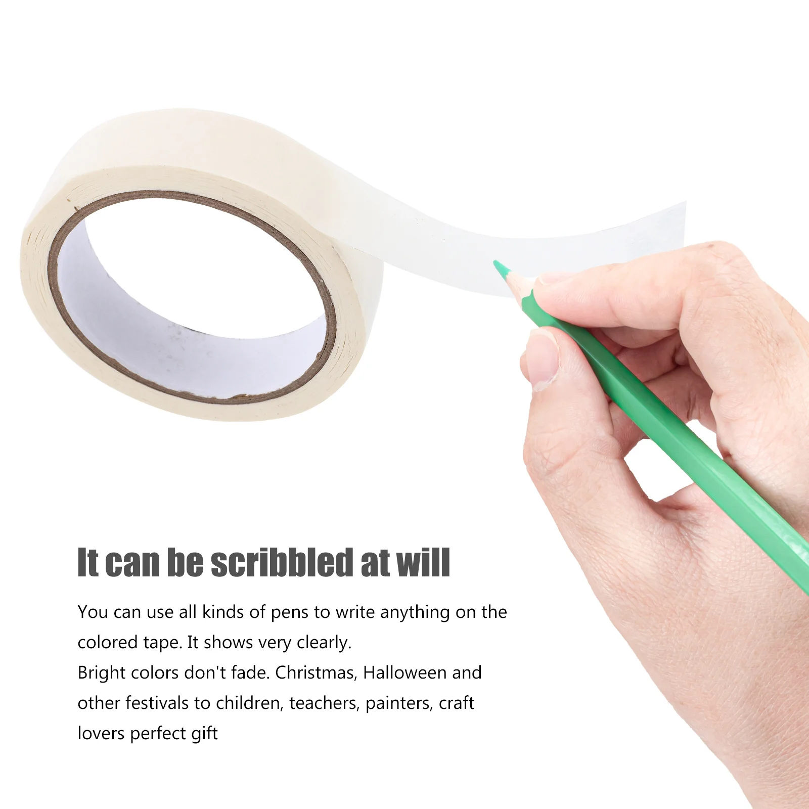 3 قطعة أشرطة لاصقة ملونة نابضة بالحياة قابلة للكتابة ولا بقايا قابلة للإزالة لمشاريع الفنون هدايا الهالوين شريطٌ لاصق #5