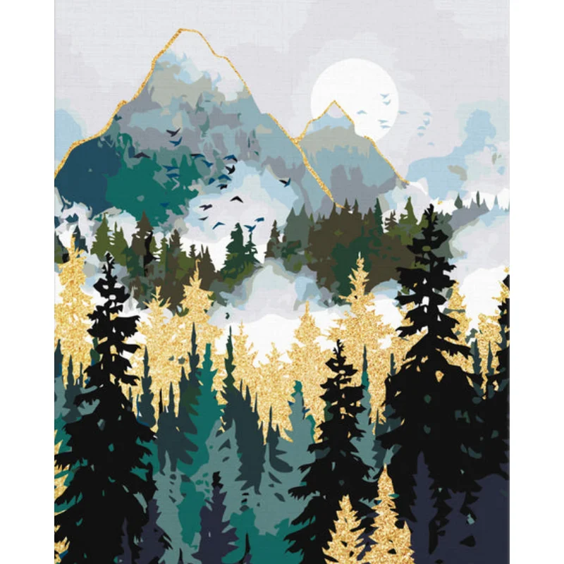 

GATYZTORY Acrylic Paint By Numbers For Adults Mountain Drawing On Canvas Landscape Oil Handpainted Numbers Painting Diy Gift