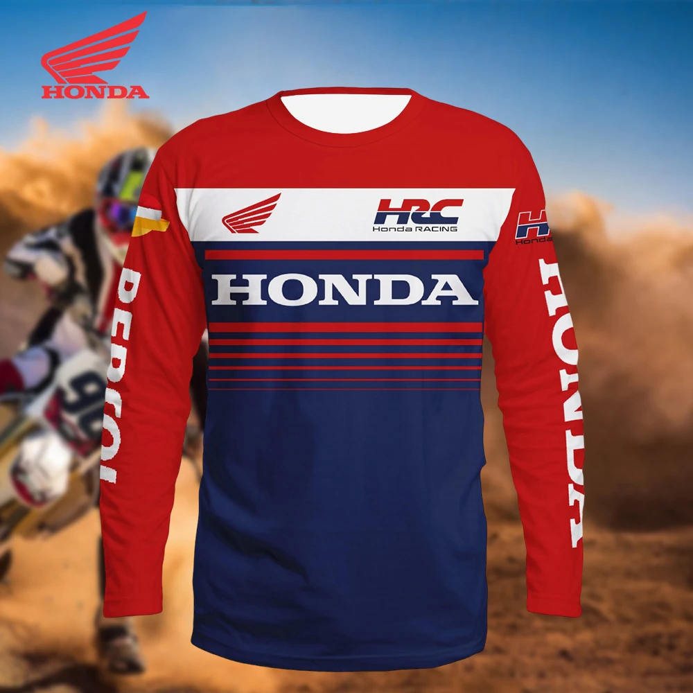 

Men 2026 Honda Quick Dry Motorcycle Jersey Long Sleeve Breathable T-Shirt For Mountain And Dirt Bike Racing Sports Enduro Moto