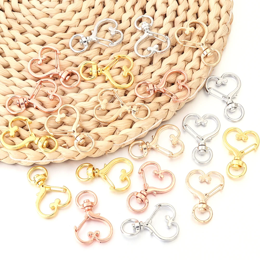10 Stück Herz- und Sternförmige Schlüsselanhänger mit Karabinerhaken und Hängeschnalle für DIY-Bastelarbeiten, Schmuckzubehör und Geschenke – Detail 10