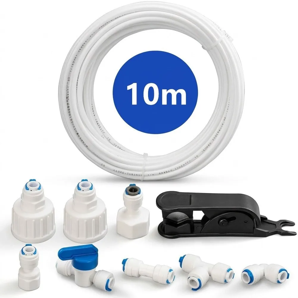 White 10 Meter for Water Supply Tube Kit for Refrigerator Ice Maker RO System Humidifier Water Cooler Dispenser Applications