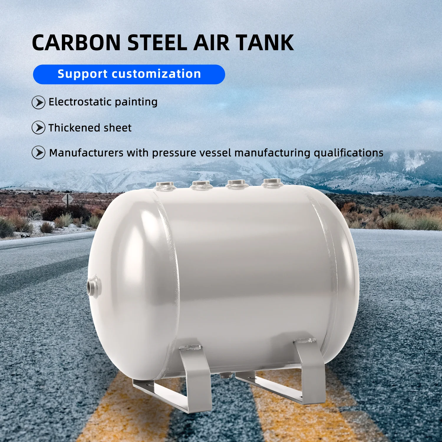 30L Horizontal Carbon Steel Air Compression Tank Vacuum Buffer Air Storage Suitable for Beauty Instruments