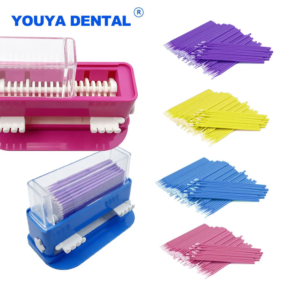 

Dental Micro Brush Applicator Cotton Tip Dispenser Dentist Microfiber Brush Dispenser Microfiber Dentist Denture Orthodontic Too