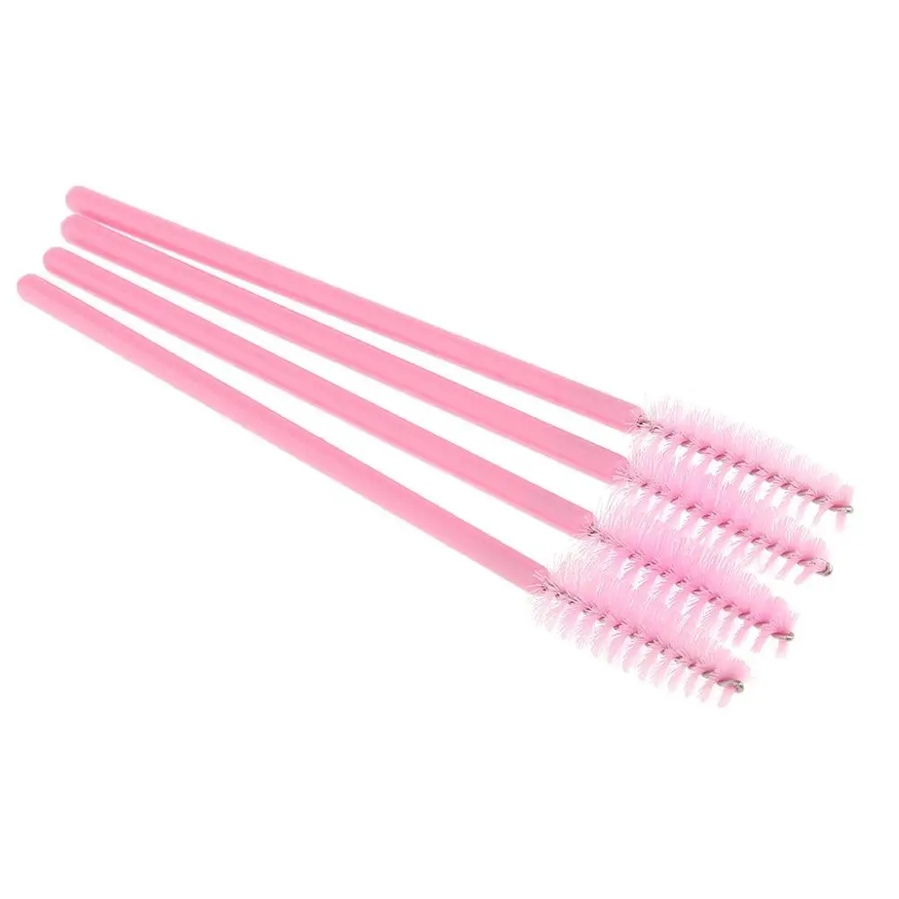 500 Pcs Disposable Eyelash Brushes Mascara Wands Eye Lash Eyebrow Applicator Cosmetic Makeup Brush Tool Kits (pink)