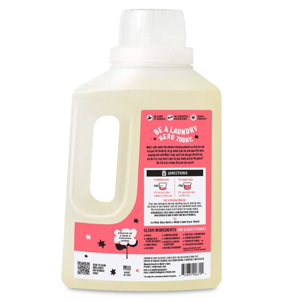 

Molly's Suds Liquid Laundry Detergents 90 Loads - Sunlit Cedar - 46 fl oz: Sensitive Formula, No Fragrance Added, Vegan