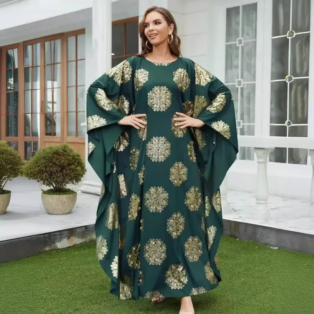 

Dubai Abayas for Women Batwing Sleeve Fashion Dresses Loose Muslim Dress Women Turkey Islamic Clothing Vestido Longo Feminino