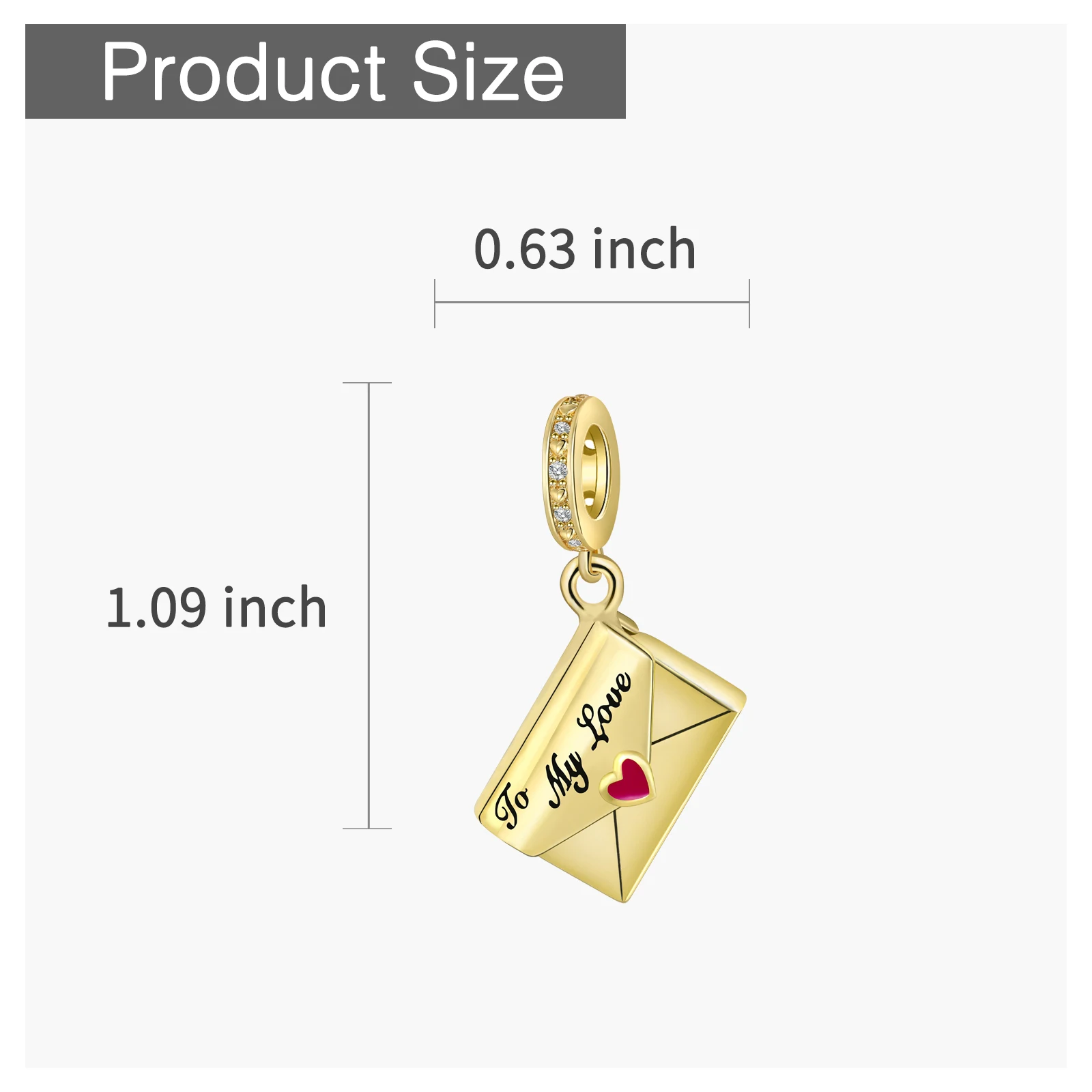 925 Sterling Silver Openable Love Letter Envelope Dangle Charm Engraved To My Love Red Heart Bead Fit Bracelet DIY Jewelry Gift