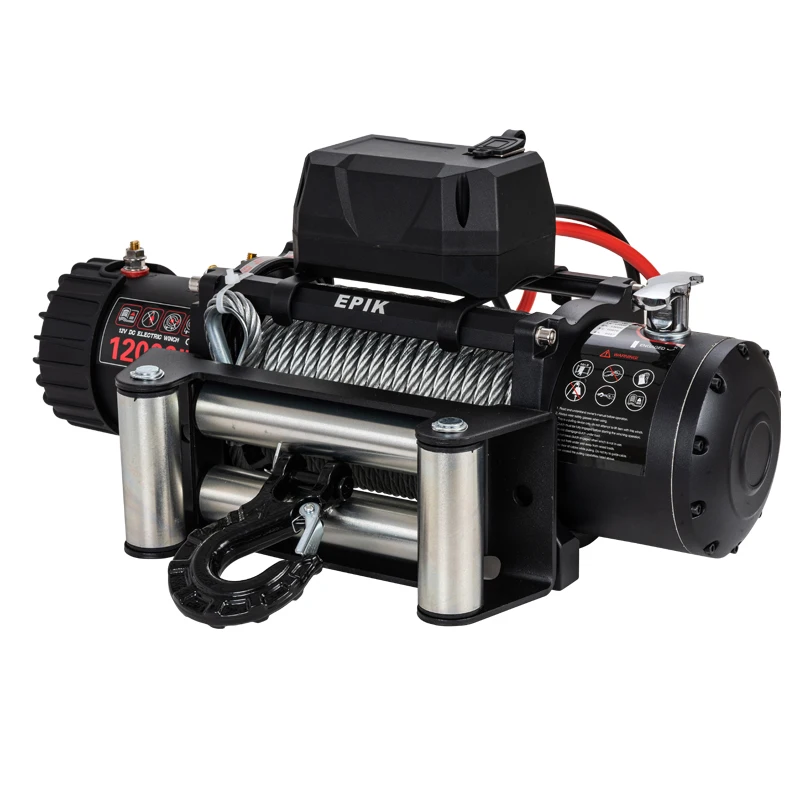 

12000lbs Electric Winch 12V IP68 Waterproof Off-Road Vehicle Rescue Winchs With 2 Wireless Remote Controls
