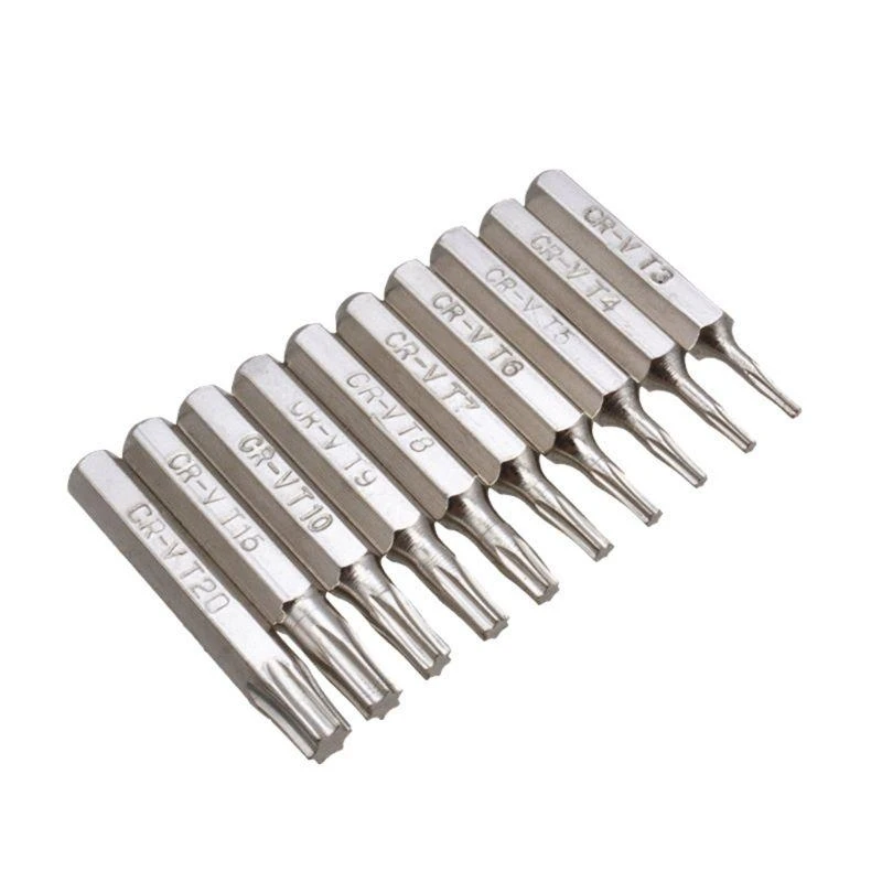 31GJ 10pcs 4mm 1/4inch Hexagonal Blossoming Head Screw Bit Bit Set Security Star Screaddriver