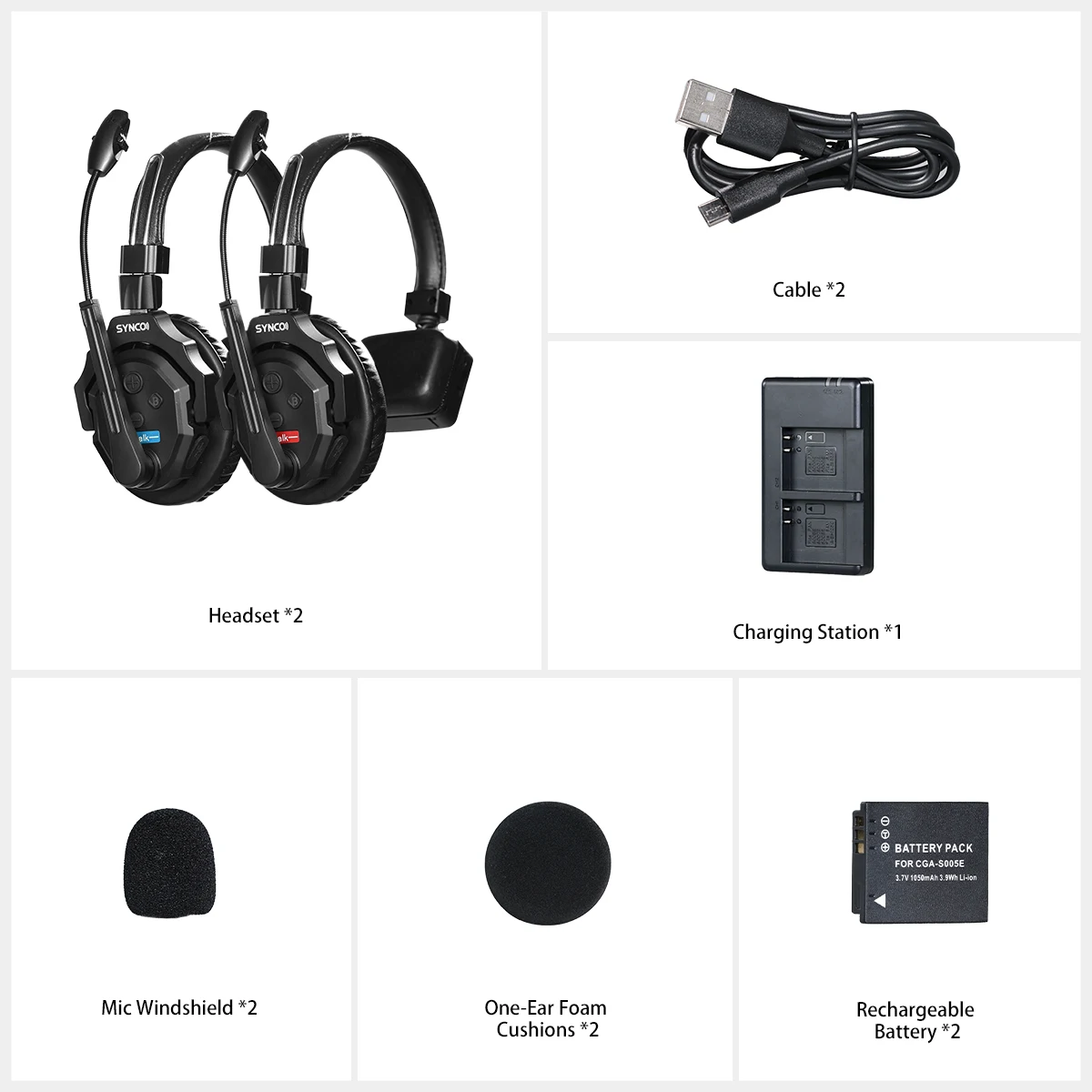 SYNCO XTalk X2 Wireless Intercom System Headphone for Shoot Live Show Stage Performance Shooting Team 2.4GHz Headset