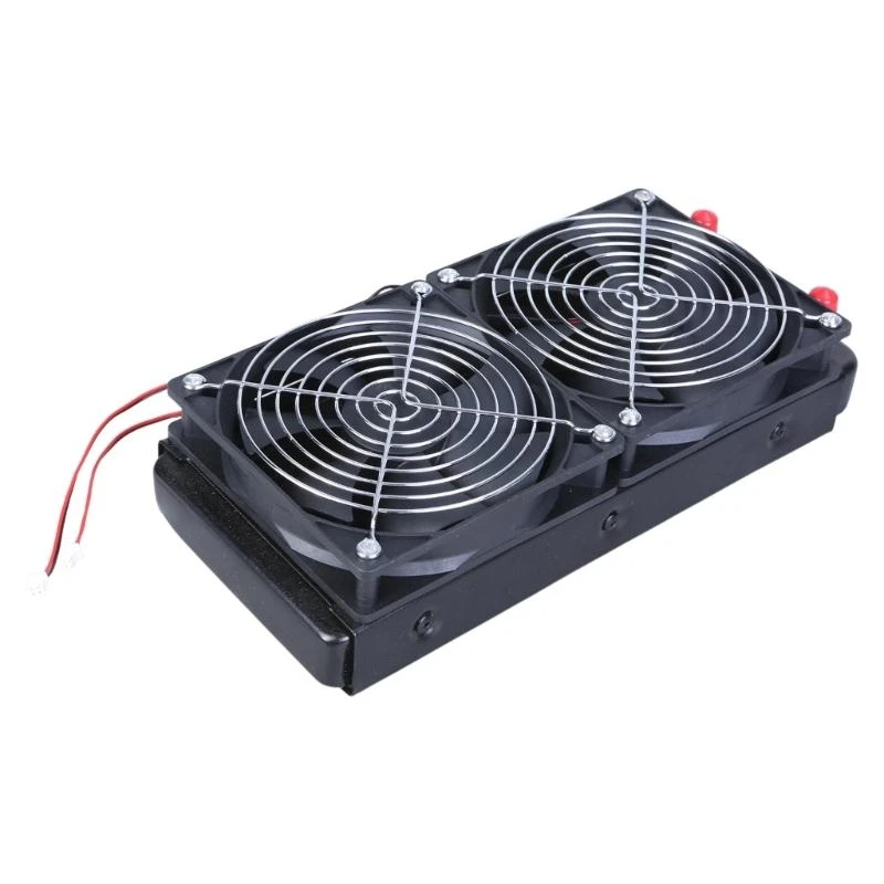 Aluminum Computer Radiator Water Cooling Cooler 2 Fans 240mm For CPU Heatsink