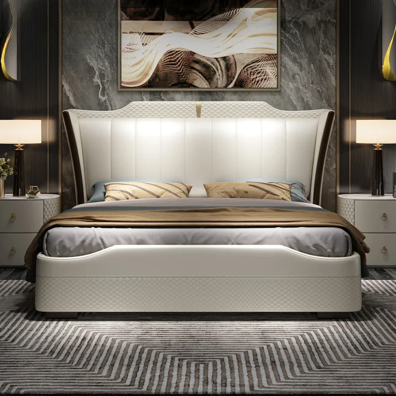 

Luxury Master Double Bed Frame Modern Beauty Design Floor Sleeping Bed Frame Princess Nordic Letto Matrimoniale Home Furniture