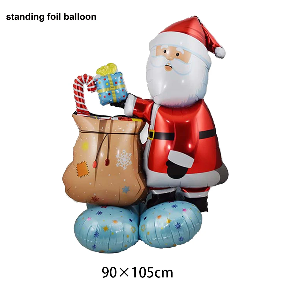 Świąteczne balony stojące Choinka Święty Mikołaj Bałwan Łoś Balony Świąteczny balon foliowy Xmas New Year Party Supplies