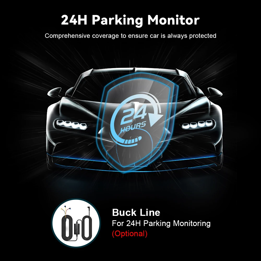 2K 2560*1440P داش كام واي فاي نظام تحديد المواقع جهاز تسجيل فيديو رقمي للسيارات كاميرا فيديو محرك مسجل داشكام تسجيل الصندوق الأسود 24 ساعة مراقبة للرؤية الليلية #6