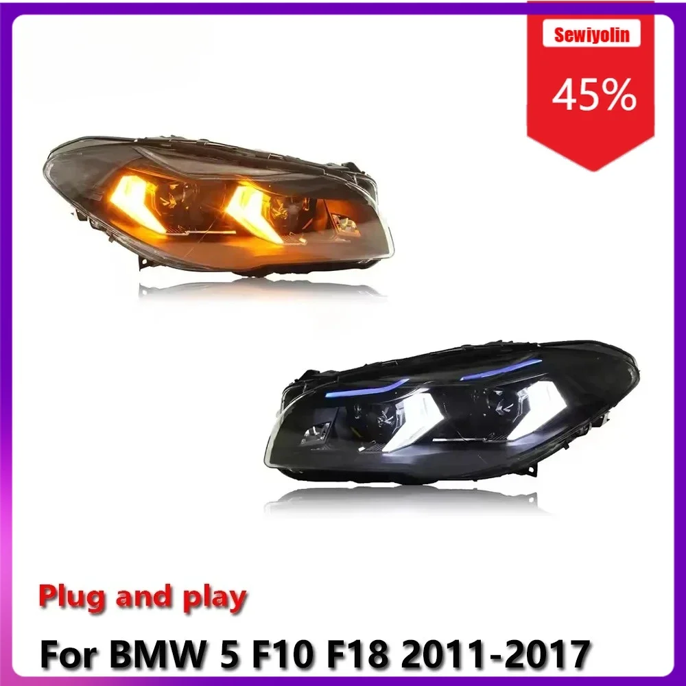 

Sewiyolin Car LED Lamp Headlight Light Assemblies For BMW 5 F10 F18 2011-2017 Auto Fog DRL Brake Turn Signal Lamp Plug And Play