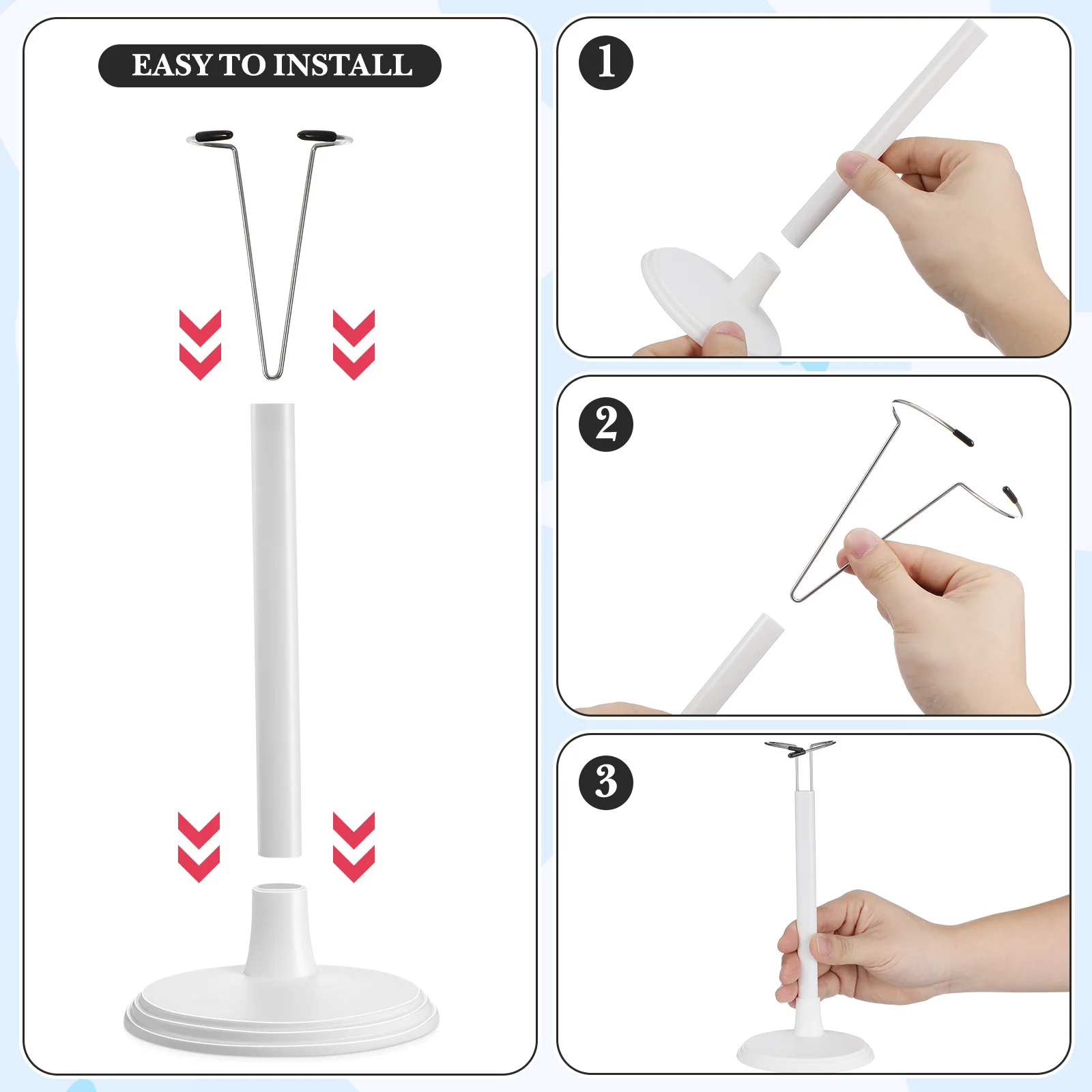 4Pcs White Creative Bear Support Stand Portable Storage Rack for Soft Animal Display and Room Organization Creative Stand