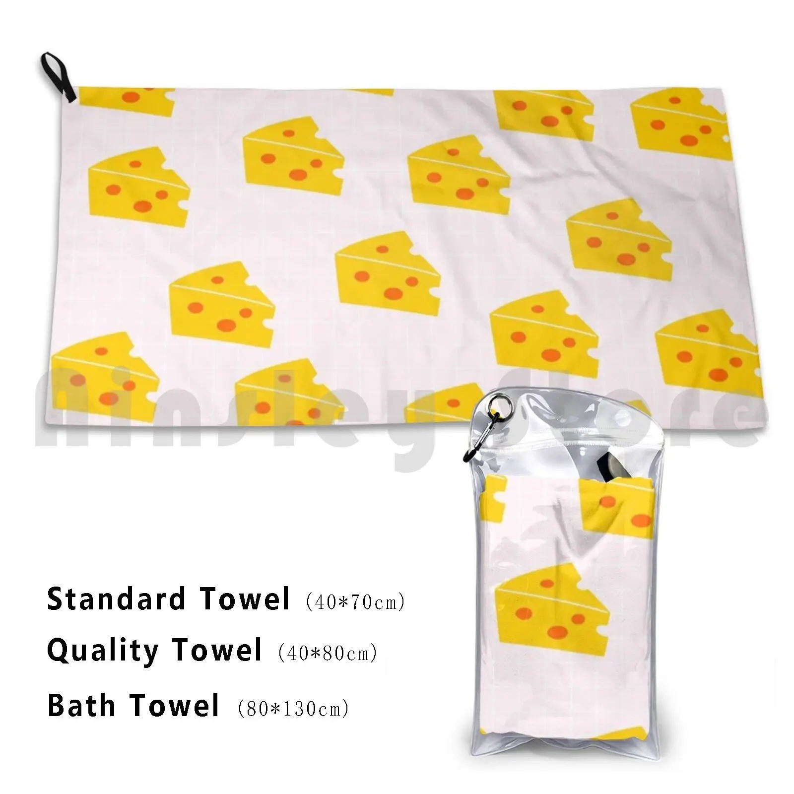 Cute Cheese Custom Towel Bath Towel Yellow Pink Cheese Cheese Print Cheese Pattern Cheese Lover Gift Cheesy