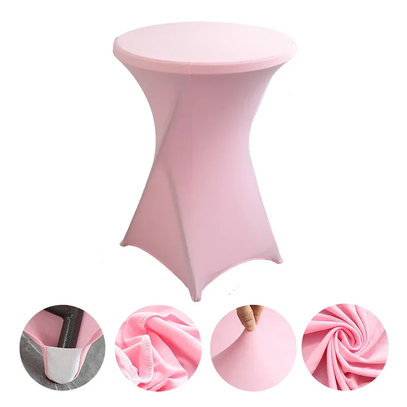 Bruiloft Decoratie Elastisch Tafelkleed Cocktail Tafelkleed Spandex Stretch Hoge Bar Hotel Verjaardagsfeestje Verschillende kleuren