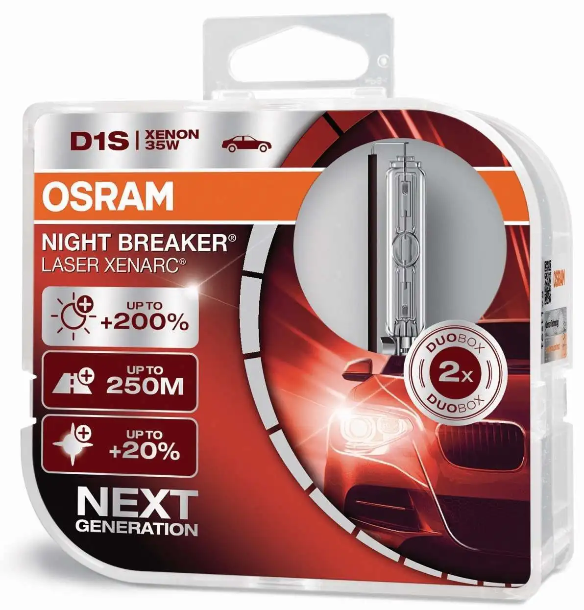 Free Shipping 1 Pair OSRAM D1S D2S D2R D3S D4S D4R D8S 35W NIGHT BREAKER LASER XENARC +200% 2PCS NEXT GENERATION MADE IN GERMANY