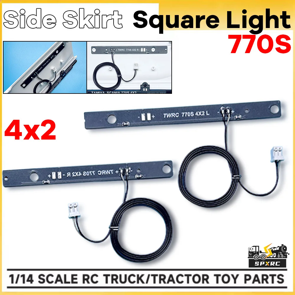 

770S Side Skirt Square Light Lamp Panel PCB For 1/14 Tamiyaa RC Dump Truck Tractor 4×2 6×4 Scaniaa JUWUBA DIY Toy Model Parts