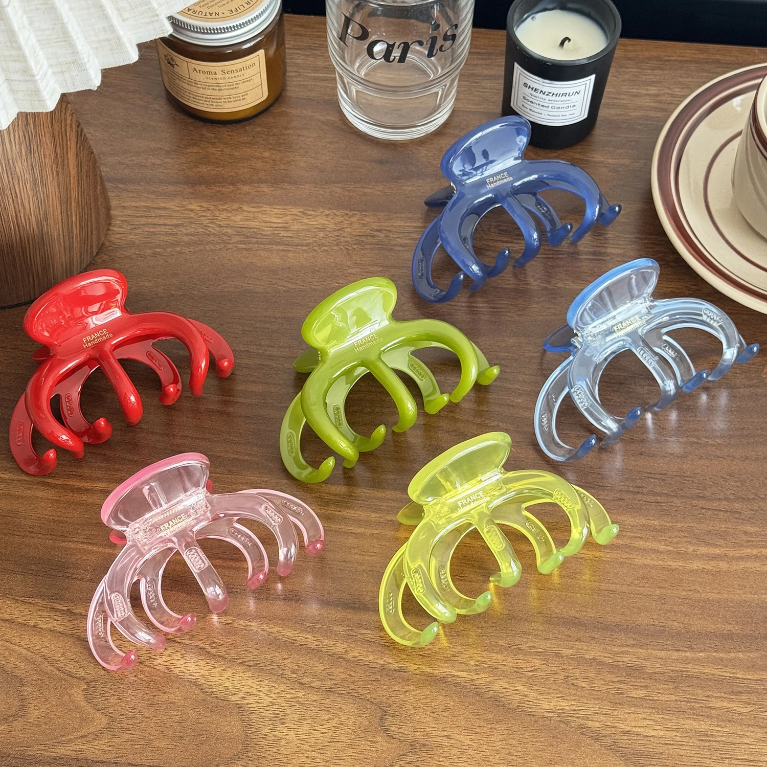 

Dowell Jelly Semi-transparent Acetic Acid Gripper Thickened 4mm, High-end And Versatile Hair Accessory