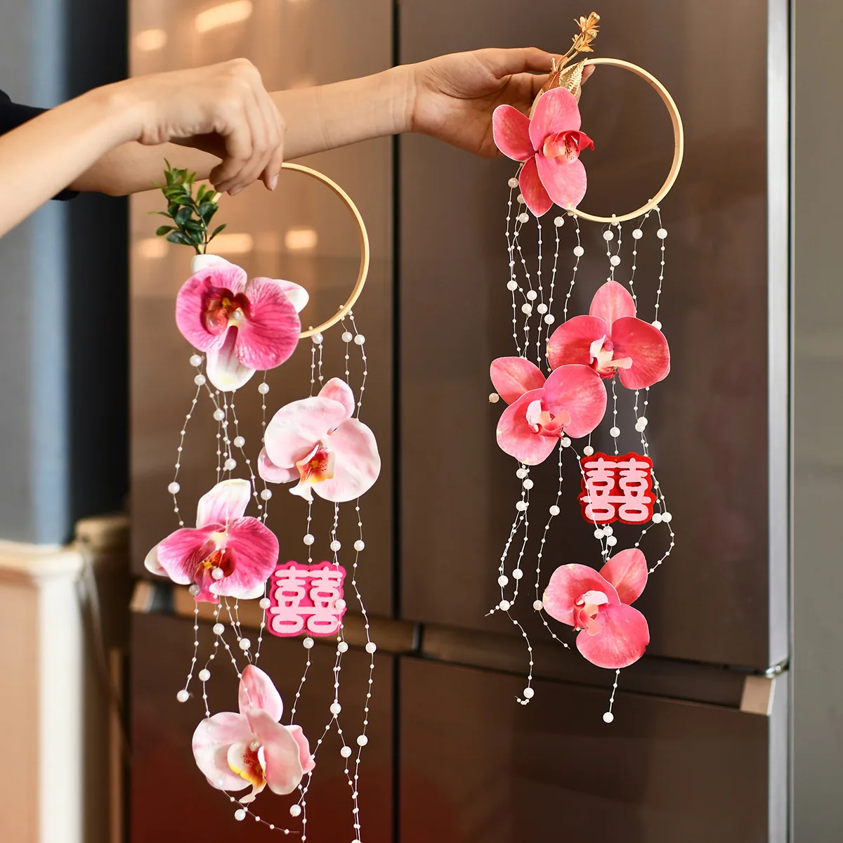 

Wedding Decoration Butterfly Orchid Handheld Hanging Decorations Door Handle Decoration Wedding Living Room Photo Props Supplies