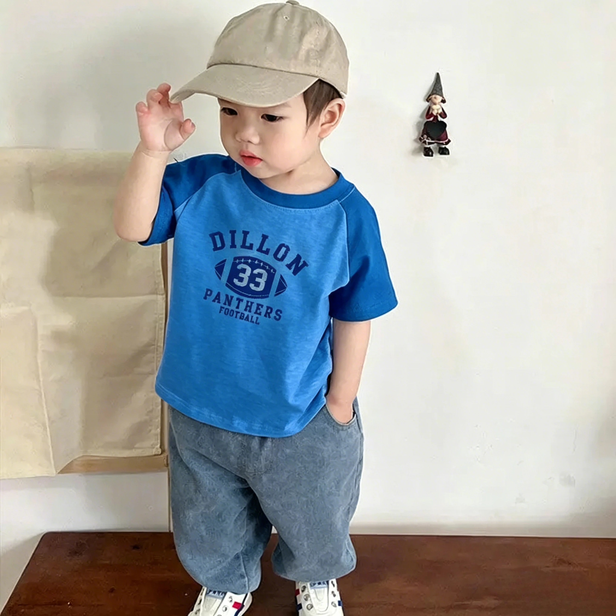 Spring and Summer Children's 100% Cotton T-shirt, Medium and Small Size Fashionably Soft and Comfortable Cute Top for Children