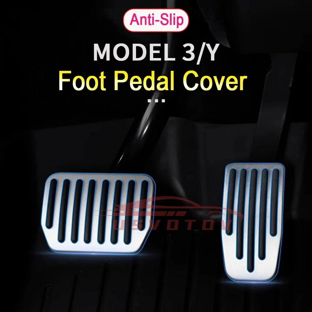 ل تسلا نموذج 3/Y غطاء دواسة الألومنيوم 2 حزمة الملحقات 2022-2025 منصات دواسة القدم المضادة للانزلاق الأداء مسرع Tesmayx
