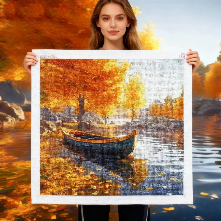 

2026 New style Boat Canvas 11CT Cross Stitch Full Kit DIY Embroidery DMC Threads Hobby Handiwork Knitting Counted