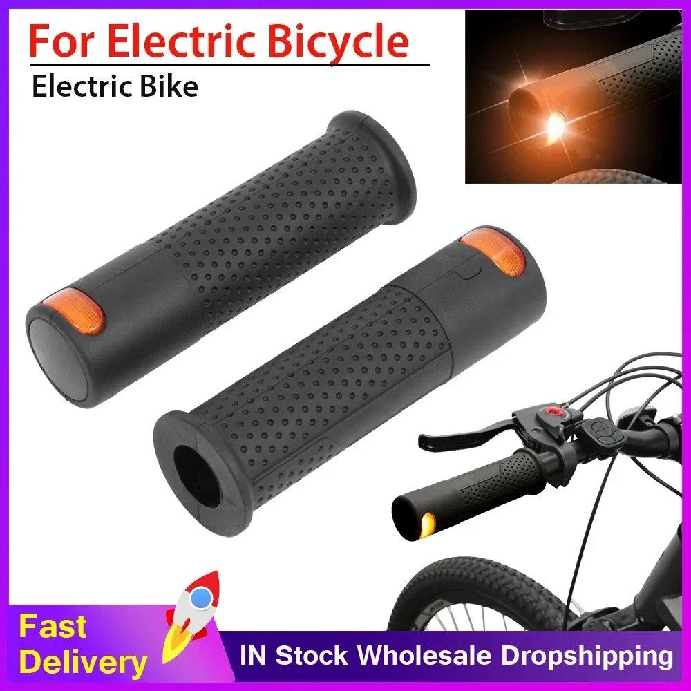 Upgrades Bicycle Turn Signal Handle Bar End Plug LED Light Bicycle Handle Grip Safety Warning Lamps Universal for Electric Bike