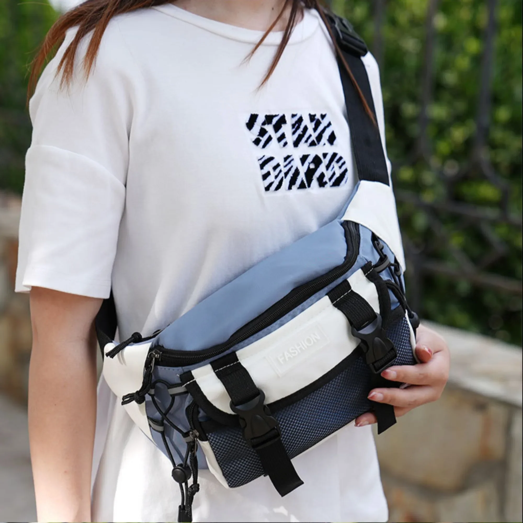 Japoński styl Nowa modna marka Casual Crossbody Torba na klatkę piersiową Ins Nylonowa mała torba na ramię Torba na talię o dużej pojemności — zdjęcie 5