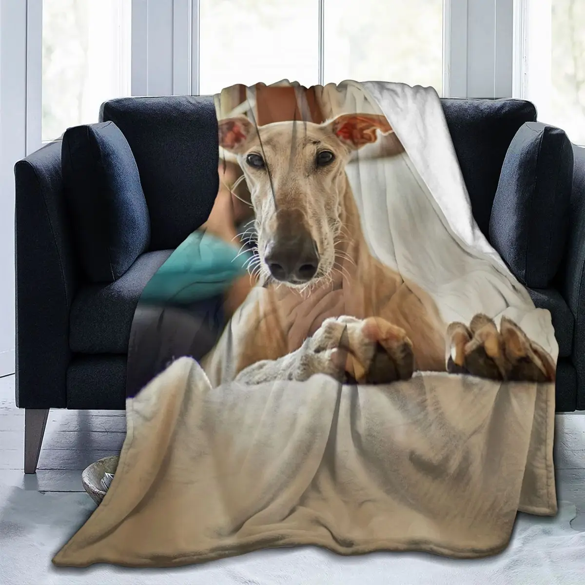 

Greyhound 3D Printed Blankets Sofa Cover Coral Fleece Winter Gift for Kids Adults Soft Throw Blankets for Home Couch Bedspread