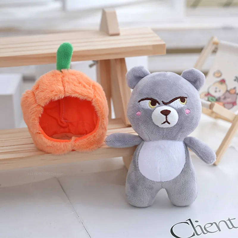 Porte-clés en peluche ours en colère, capuche citrouille de 14cm, breloque de sac, accessoires de sac à dos amusants pour fille et garçon, cadeau pour décoration d'halloween