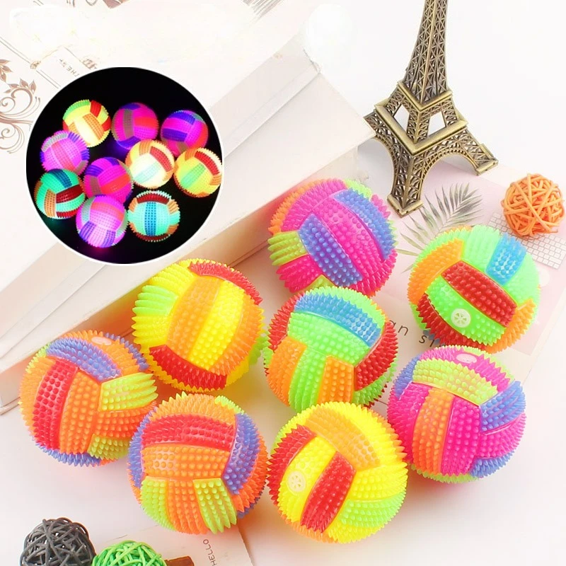 2pcs Glowing Ball Dog Toy Led Puppy Bouncy Chew Dog Ball Molar Toy Pet Color Light Ball Interactive Toys for Cats Small Dogs view 6